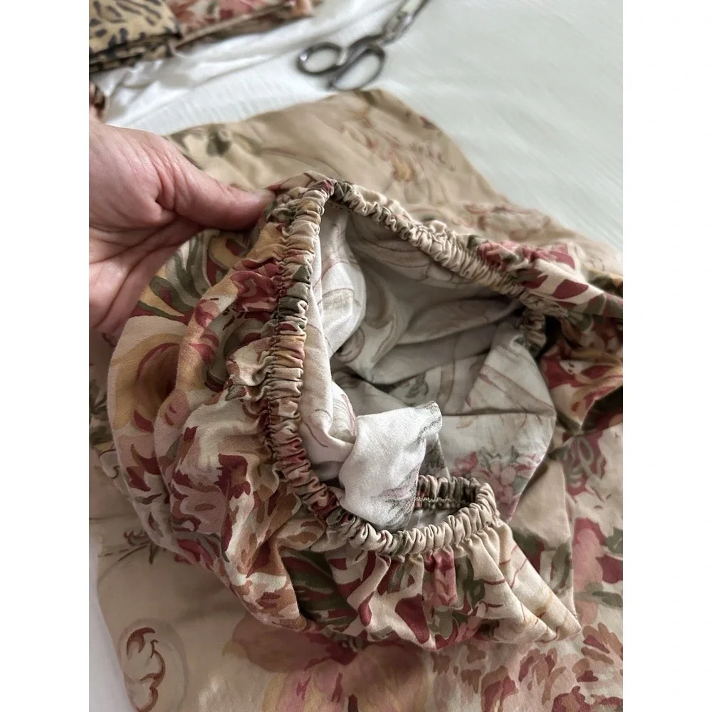 Vintage Ralph Lauren Guinevere King Fitted Sheet Sateen Aragon Floral